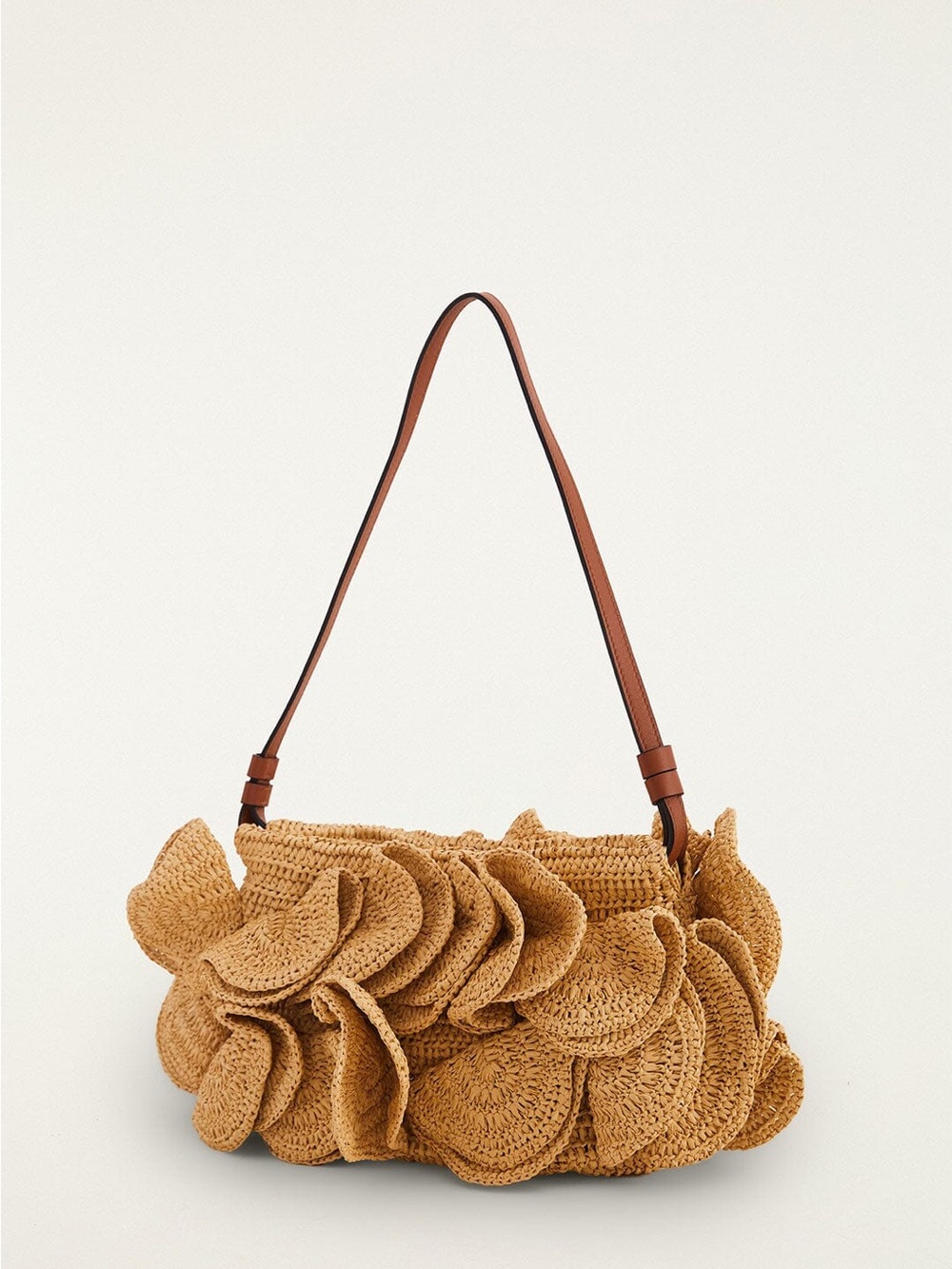 BRAND NEW Farm Rio Flower Raffia Shoulder Bag - Natural - Picture 2 of 9